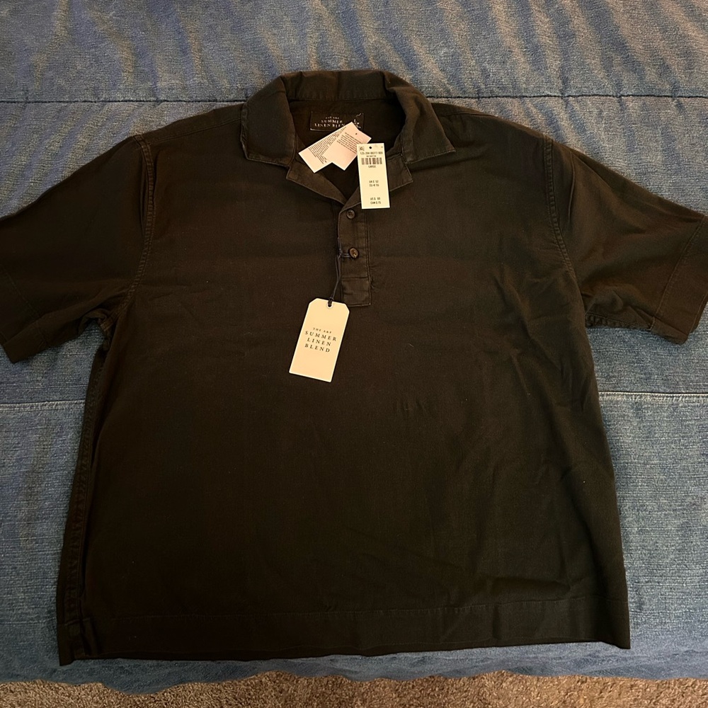 Abercrombie & Fitch Black Short-Sleeve Polo